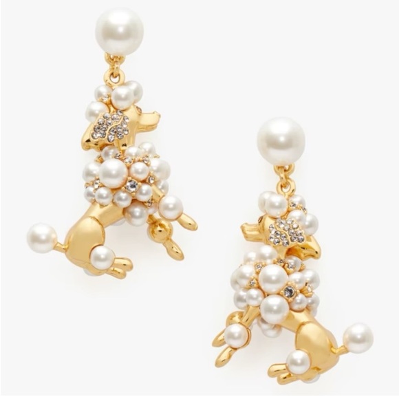 NWT Kate Spade Poodles & Poms Statement Drop Earrings - Picture 1 of 4